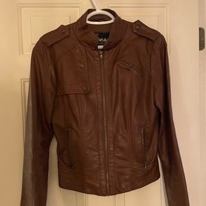 Brown Guess Faux Leather Jacket
